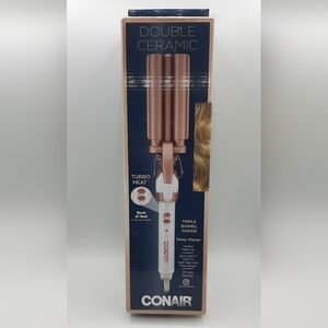 Conair Double Ceramic 3 Barrel Curling Iron Hair Waver Create Beachy Waves